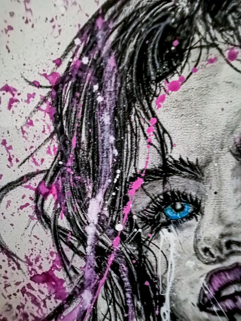 Détails de la toile "Joss" de Patrick Salamone.