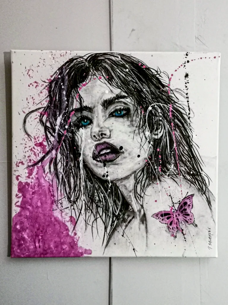 Portrait de Patrick Salamone sur toile, 60 x 60 cm, "JOSS".