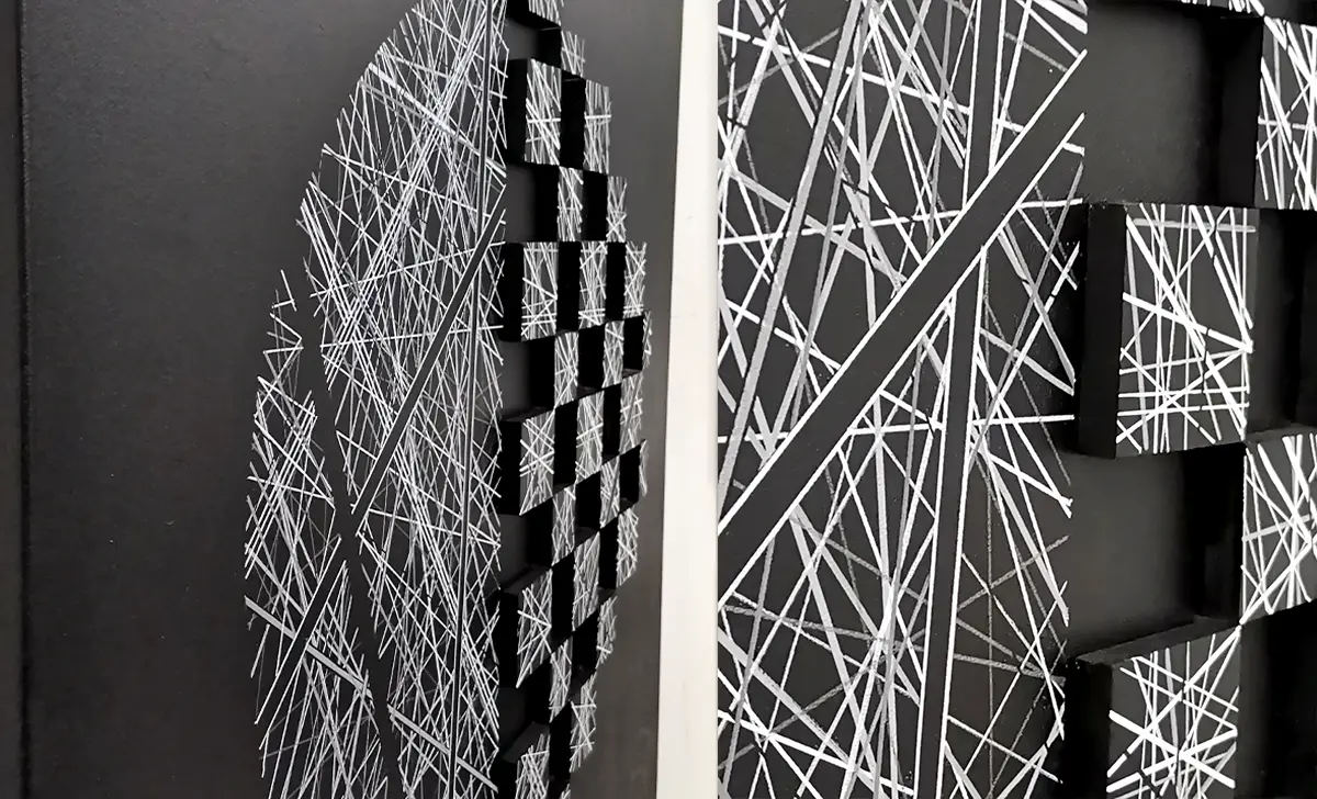 Peinture 3D de Patrick Salamone : découvrez Eclipse Déstructurée.