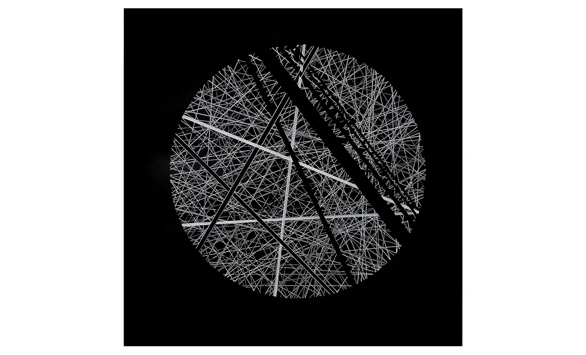 Éclipse Géométrique - Tableau Abstrait Noir et Blanc.