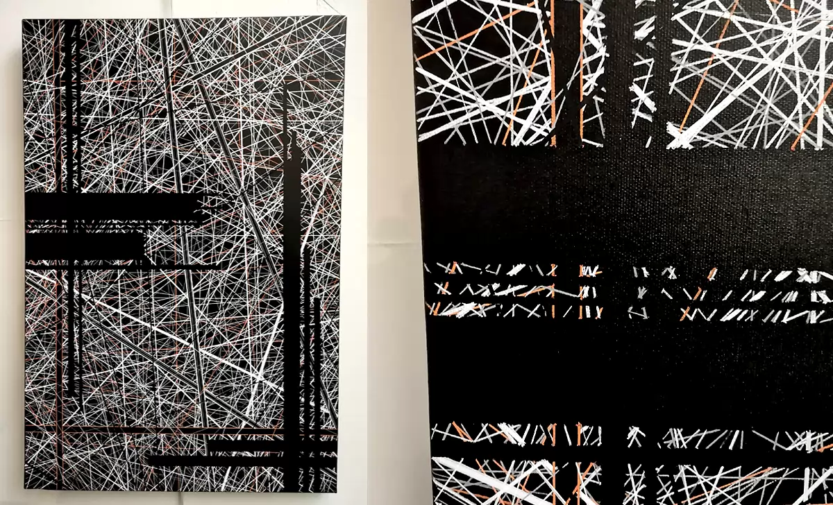 "Buildings" de Patrick Salamone en exposition, collection Prestige abstraits.